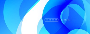 Soyut mavi tasarım. Üst üste binen şekiller dinamik görsel efekt yaratır. Geçmişe uygun modern, temiz estetik..