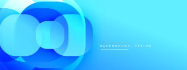Soyut mavi tasarım katmanlı daireler oluşturarak dinamik görsel efekt yaratır. Arkaplan derinlik katar, modern his katar.