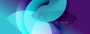 Soyut sıvı şekilleri örtüşür, parlak mavi ve mor renkler yaratır. Arkaplan ve sunumlar için modern tasarım ögesi.