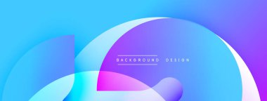 Soyut sıvı şekilleri örtüşür, parlak mavi ve mor renkler yaratır. Arka planlar ve sunumlar için modern tasarım öğesi. Yumuşak geçişler görünür.
