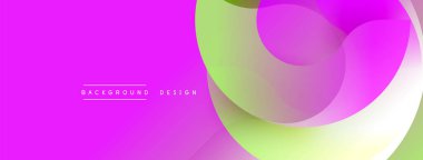 Soyut enerjik tasarım akış şekilleri, gradyanlar. Pembe, yeşil renkler kompozisyona hakim. Modern estetik, uygun arka planlar.