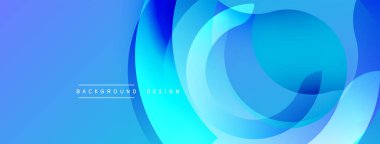 Soyut mavi katmanlar dinamik akış şekilleri yaratır. Modern tasarım, hareket, derinlik ve görsel ilgiyi çağrıştırıyor. Yumuşak eğimler temiz estetik sunar.