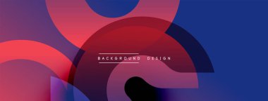 Soyut gradyanlar çakışıyor, dinamik görsel etki yaratıyor. Renkler koyu mavilerden canlı kırmızılara, modern tasarıma kadar değişir..