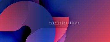 Soyut gradyanlar harmanlanır ve dinamik şekiller yaratır. Pembe, mor, mavi renkler kompozisyona hakim. Metin arka plan tasarımı okur. Minimalist estetik.