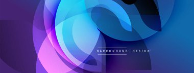Soyut sıvı şekilleri örtüşür, canlı mor, mavi renkler yaratır. Sancaklar ve arka planlar için modern tasarım unsuru. Minimalist estetik.