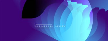 Soyut akışkan şekiller, canlı mavi mor gradyan. Modern tasarım ögesi, dinamik bileşim, uygun arkaplan dokusu.