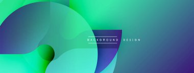 Soyut gradyanlar çakışıyor, dinamik görsel etki yaratıyor. Teal, mavi renkler kompozisyona hakim. Minimum metin arkaplan tasarımı okur.