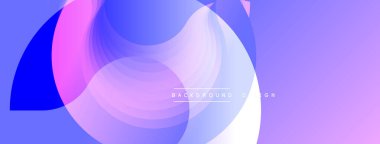 Soyut sıvı şekilleri örtüşür, canlı mor, mavi ve beyaz renkler yaratır. Arkaplan, pankart ve sunumlar için modern tasarım ögesi.