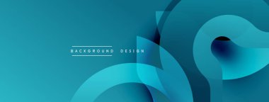 Soyut mavi gradyanlar dinamik akış şekilleri oluşturur. Modern tasarım öğeleri hareket, derinlik, görsel cazibe.