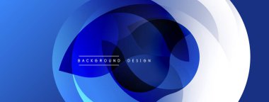 Soyut mavi tasarım. Katmanlı daireler dinamik görsel efekt yaratır. Arkaplan ve sunumlar için modern, temiz estetik.
