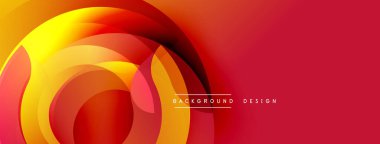 Soyut dinamik arkaplan. Konsantrik katmanlar sıcak renk gradyanı yaratır, turuncudan kırmızıya. Sunumlar ve pankartlar için modern tasarım ögesi.