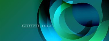 Soyut akışkan şekiller, canlı maviler, yeşiller modern arka plan yaratır. Metin arka plan tasarımı okur. Yumuşak eğimler, dinamik bileşimler.