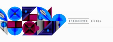Soyut geometrik şekiller, canlı mavi, mor renkler. Modern tasarım unsuru, temiz çizgiler, minimalist estetik. Arkaplan dokusu.