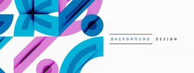 Soyut geometrik şekiller, canlı renkler, dinamik bileşim. Modern tasarım elementleri görsel ilgi yaratır. Temiz estetik.