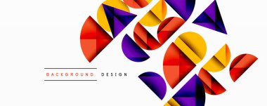 Soyut geometrik şekiller örtüşür, canlı renkli tasarım yaratır. Arkaplanda dinamik kompozisyon, modern estetik.