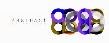 Modern soyut tasarım üst üste binen renkli daireler içeriyor. Gradyan gölgeler dinamik görsel efekt yaratır. Basit, temiz kompozisyon.