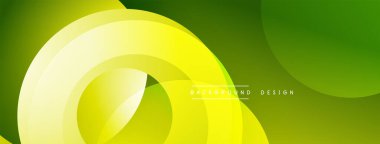 Soyut yeşil sarı tasarım. Düz eğriler, dinamik görsel akış yaratır. Çeşitli projeler için modern arkaplan.