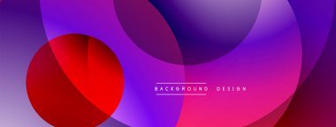 Soyut, enerjik bir arkaplan. Üst üste binen daireler dinamik renk değişimleri yaratır. Pembe, mor, kırmızı renkler kompozisyona hakim. Modern tasarım ögesi.