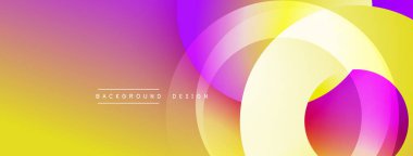 Soyut renkli arkaplan. Üst üste binen daireler dinamik görsel efekt yaratır. Gradyan renkler düzgün bir şekilde harmanlanarak modern estetik sunuyor..