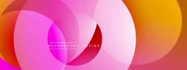 Soyut renkli daireler çakışıyor, dinamik görsel efekt yaratıyor. Pembe, turuncu, kırmızı renkler tasarımda baskın. Modern arkaplan dokusu.