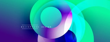 Soyut renkli katmanlar dinamik görsel efekt yaratır. Renkler karışıyor, dairesel şekiller oluşturuyor. Arka planlar için modern tasarım ögesi.