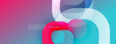 Soyut renkli arkaplan. Üst üste binen şekiller dinamik görsel efekt yaratır. Modern tasarım elementleri pürüzsüz eğimler sunar.