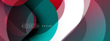 Soyut geometrik şekiller çakışıyor. Teal, kırmızı, beyaz, bordo renkleri karışımı. Arkaplan ve sunumlar için modern tasarım ögesi.