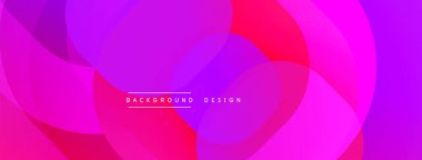 Soyut, enerjik, örtüşen çemberler dinamik, renkli bir arkaplan oluşturur. Modern tasarım gradyanlar, pembeler, morlar, morumsu renkler içerir..