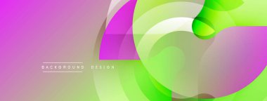 Soyut geometrik şekiller, canlı pembeler, yeşillikler. Pürüzsüz gradyanlar modern arkaplan tasarımı yaratır. Minimalist stil.