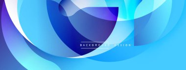 Soyut mavi gradyanlar dinamik akış şekilleri oluşturur. Modern tasarım katmanlı kıvrımlar, canlı renk geçişleri içerir. Metin arkaplan tasarımı okur.