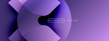 Soyut mor tasarım. Üst üste binen şekiller dinamik görsel efekt yaratır. Renkler derinliği gösteriyor, modern estetiği. Mevcut en küçük metin.