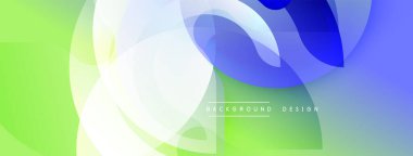 Soyut tasarım akışkan şekiller, gradyanlar içerir. Yeşil, mavi renkler kompozisyona hakim. Modern estetik, temiz çizgiler görsel ahenk sunar.
