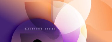 Soyut arkaplan özellikleri üst üste biniyor. Mor, turuncu, beyaz renklerin karışımı dinamik görsel efekt yaratır. Modern tasarım ögesi.