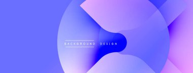 Soyut eğimler çakışıyor, akışkan şekiller yaratıyor. Mavi, mor renkler modern estetik sunarak tasarıma hükmediyor. Metin arkaplan tasarımı okur.