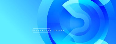 Soyut mavi katmanlar dinamik akış şekilleri yaratır. Modern tasarım hareketi, derinliği ve teknolojiyi çağrıştırıyor. Yumuşak gradyanlar görsel ilgi sunar.