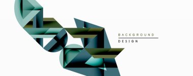 Soyut geometrik şekiller dinamik bileşim yaratır. Teal, zeytin, donanma renkleri harmanlanarak modern arka plan tasarımını oluşturuyor. Minimalist estetik, temiz çizgiler görsel ilgi gösteriyor.