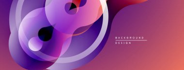 Soyut akışkan şekiller harmanlanır, canlı mor, pembe gradyan oluşturur. Modern tasarım hareketi, enerjiyi, karmaşıklığı çağrıştırıyor.