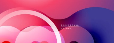 Soyut arkaplan, akan şekiller, pembeler, morlar, maviler. Gradyan geçişleri olan modern tasarım, düz eğriler, asgari metin.