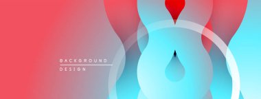 Soyut arkaplan özellikleri üst üste binen daireler, kırmızıdan maviye gradyan. Modern tasarım, pürüzsüz geçişler, basit şekiller.