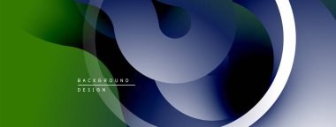 Soyut sıvı şekilleri kesişir. Yeşil, mavi, beyaz renkler dinamik kompozisyon oluşturur. Arka planlar için modern tasarım ögesi.
