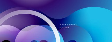 Soyut akışkan şekiller, canlı mavi mor gradyanlar. Modern tasarım, pürüzsüz geçişler, dinamik kompozisyon. Projeler için arkaplan ögesi.