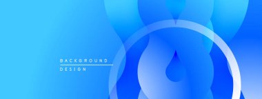 Soyut mavi arkaplan. Üst üste binen daireler akışkan ve modern tasarım yaratır. Dereceli gölgeler derinlik ve görsel cazibe sunar.