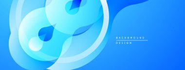 Soyut mavi şekiller sıvı tasarımı yaratır. Açık, koyu gölgeler harmanlanır ve dinamik bileşim oluşturur. Modern, temiz estetik.