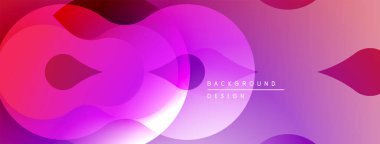 Soyut gradyanlar, üst üste binen daireler dinamik görsel efekt yaratır. Modern tasarım, canlı renkler, pürüzsüz geçişler.