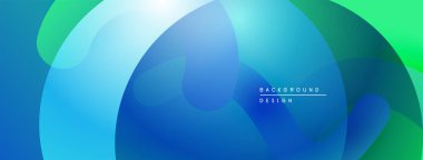 Soyut sıvı şekilleri mavi ve yeşillikleri harmanlıyor. Gradyan renkler dinamik görsel efekt yaratır. Minimalist tasarım uygun arka planlar.