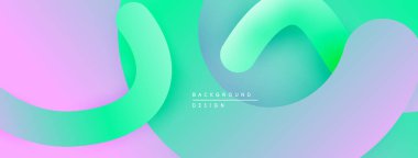 Soyut sıvı şekiller, canlı renklerin karışımı. Pembe, yeşil, mavi renkler modern tasarım yaratır. Dijital projeler için minimalist arkaplan.
