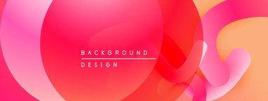 Soyut sıvı şekiller, canlı pembeler, portakallar. Gradyan renkler kusursuz bir şekilde modern tasarım yaratıyor. Minimalist estetik.