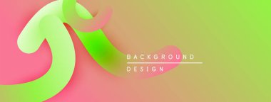 Soyut akışkan şekiller harmanlanır ve canlı gradyanlar oluşturur. Yumuşak pembeler parlak yeşilliklere, sarılara dönüşür. Modern tasarım ögesi.