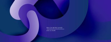 Soyut akışkan şekiller, mor renkler, modern tasarım. Kademeli katmanlar derinlik yaratır, pürüzsüz geçişler. Minimalist estetik.