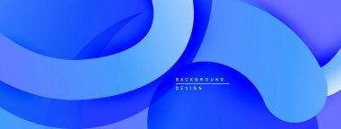 Soyut mavi katmanlar akışkan şekiller yaratır. Renkler derinliği, modern tasarımı, pürüzsüz geçişleri gösteriyor. Minimalist estetik.